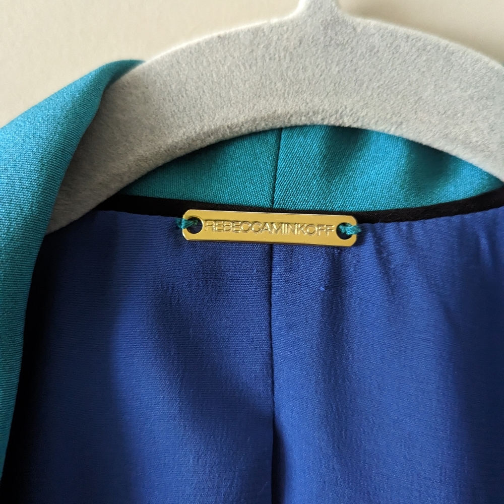 Rebecca Minkoff Teal Becky Jacket Blazer (silk) - Picture 4 of 4